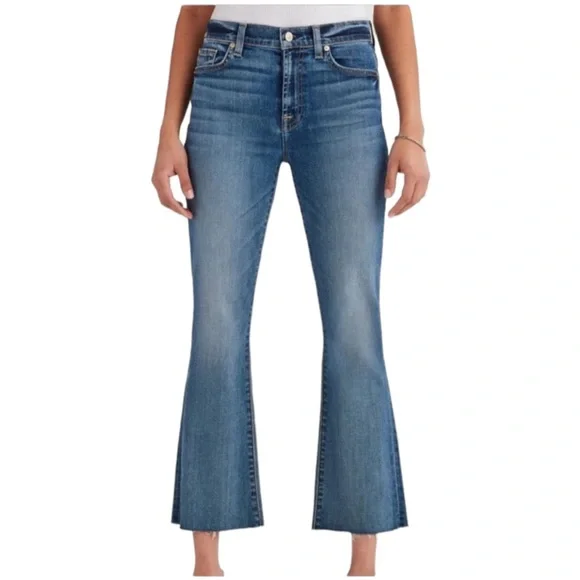 7 For All Mankind Women's High-Waisted Slim Kick Flare Jeans - Stretch Denim